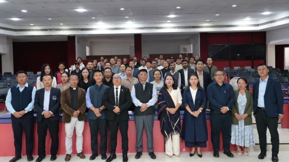 Officials and participants during the International day of Disaster Risk Reduction held at Capital Convention Centre, Kohima on October 13.
